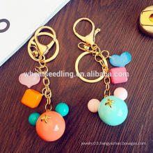 2016 new arrival lovely candy color acrylic metal custom keychain